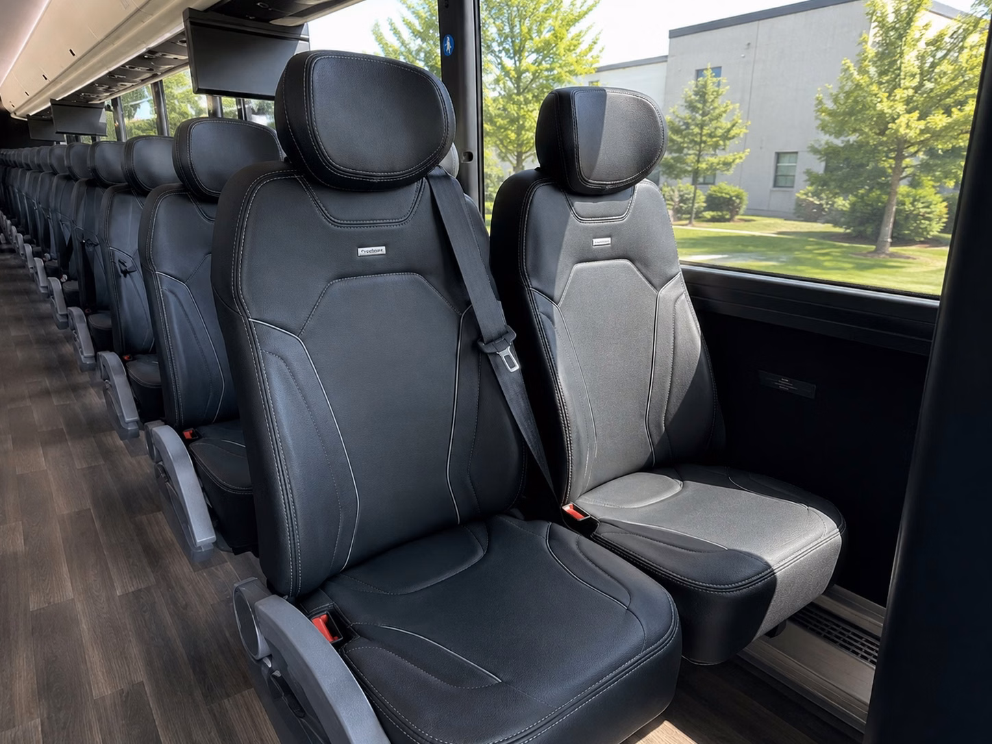 56 passenger charter bus inside